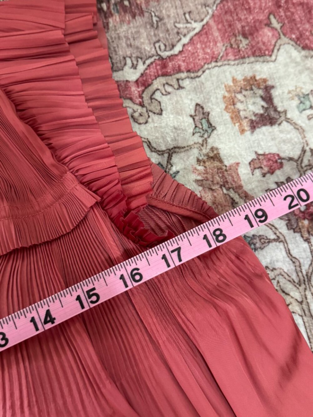 Ulla Johnson Pleated Ruffle Sleeve Blouse Size 4 Rose Terracotta V-Neck Top - Picture 8 of 8